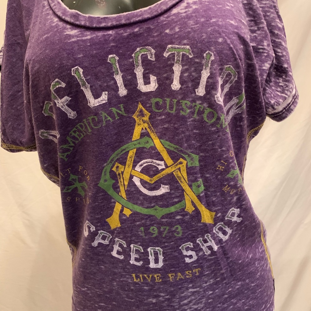 Affliction T-shirt purple sz sm nwot